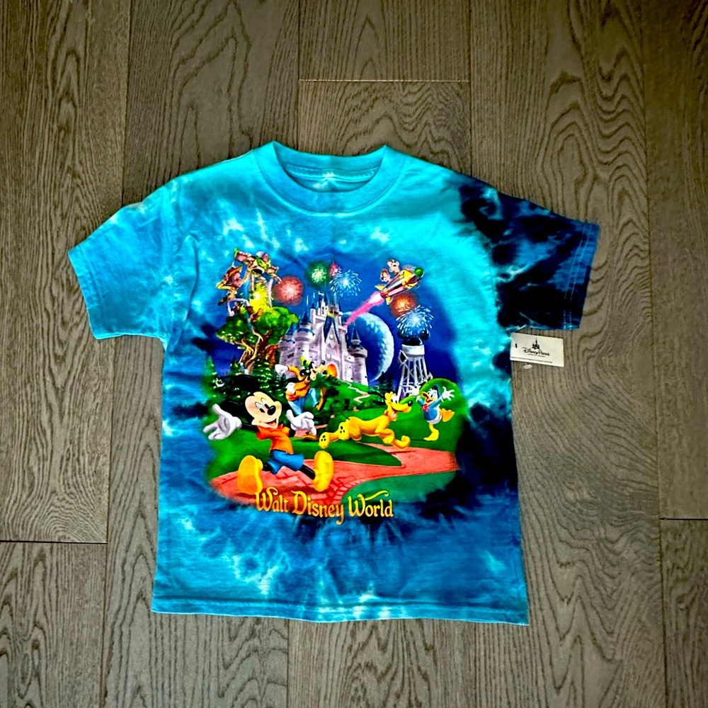 Disney World Brand New Kids Blue Graphic Short Sleeve Tee